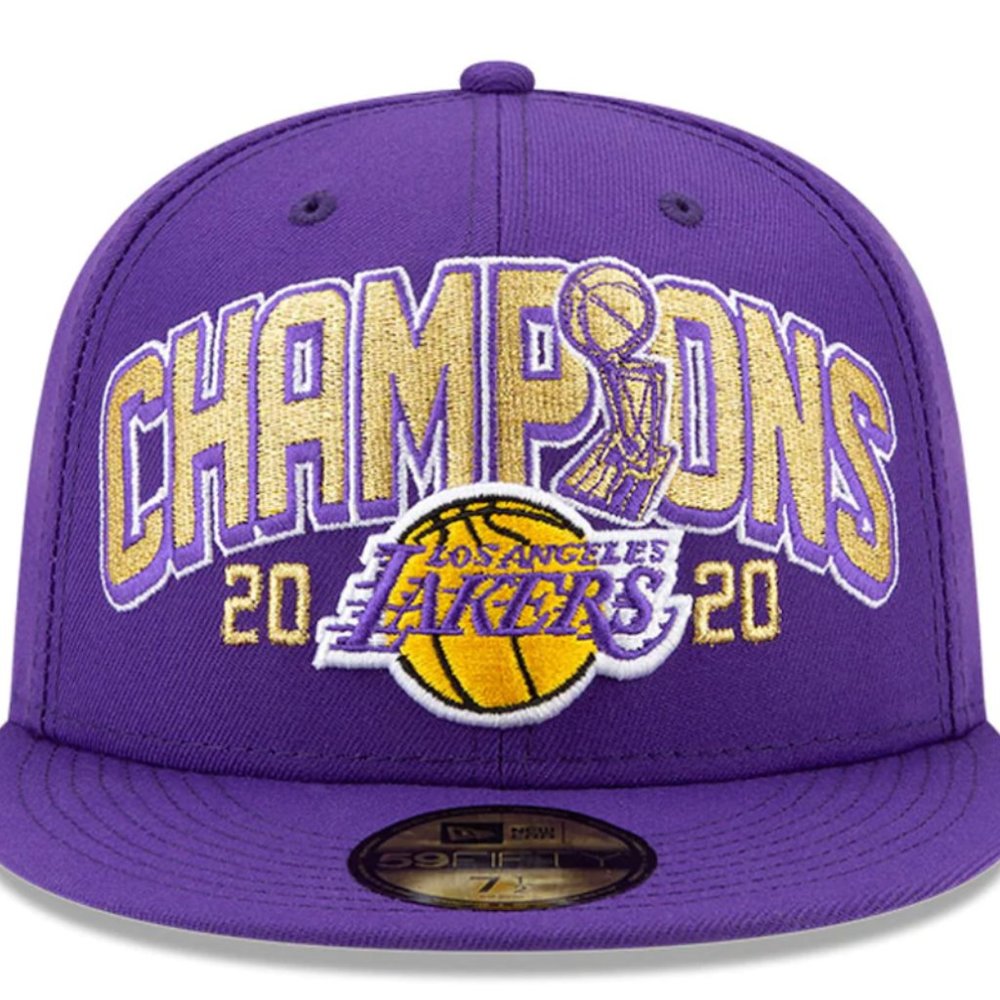 New Era LA Lakers Patch 2020 NBA Champions Fitted Hat - Picture 2 of 4